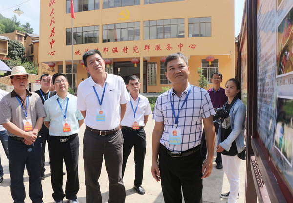 图为调研组到城关镇那温村乡村旅游项目调研□本版图片均由 覃新婵 农