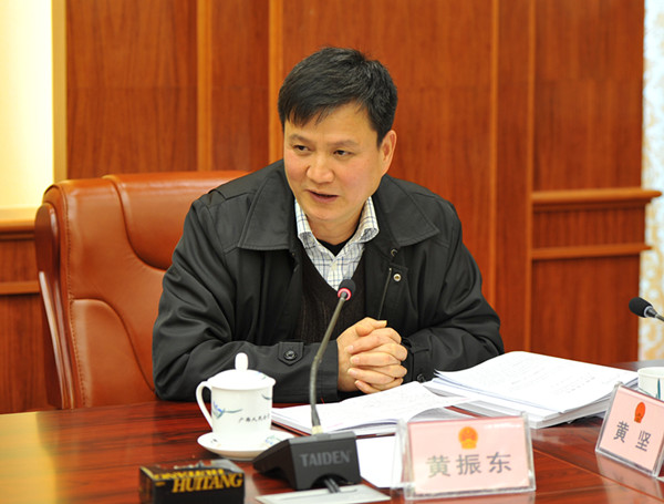 图为黄振东代表发言.