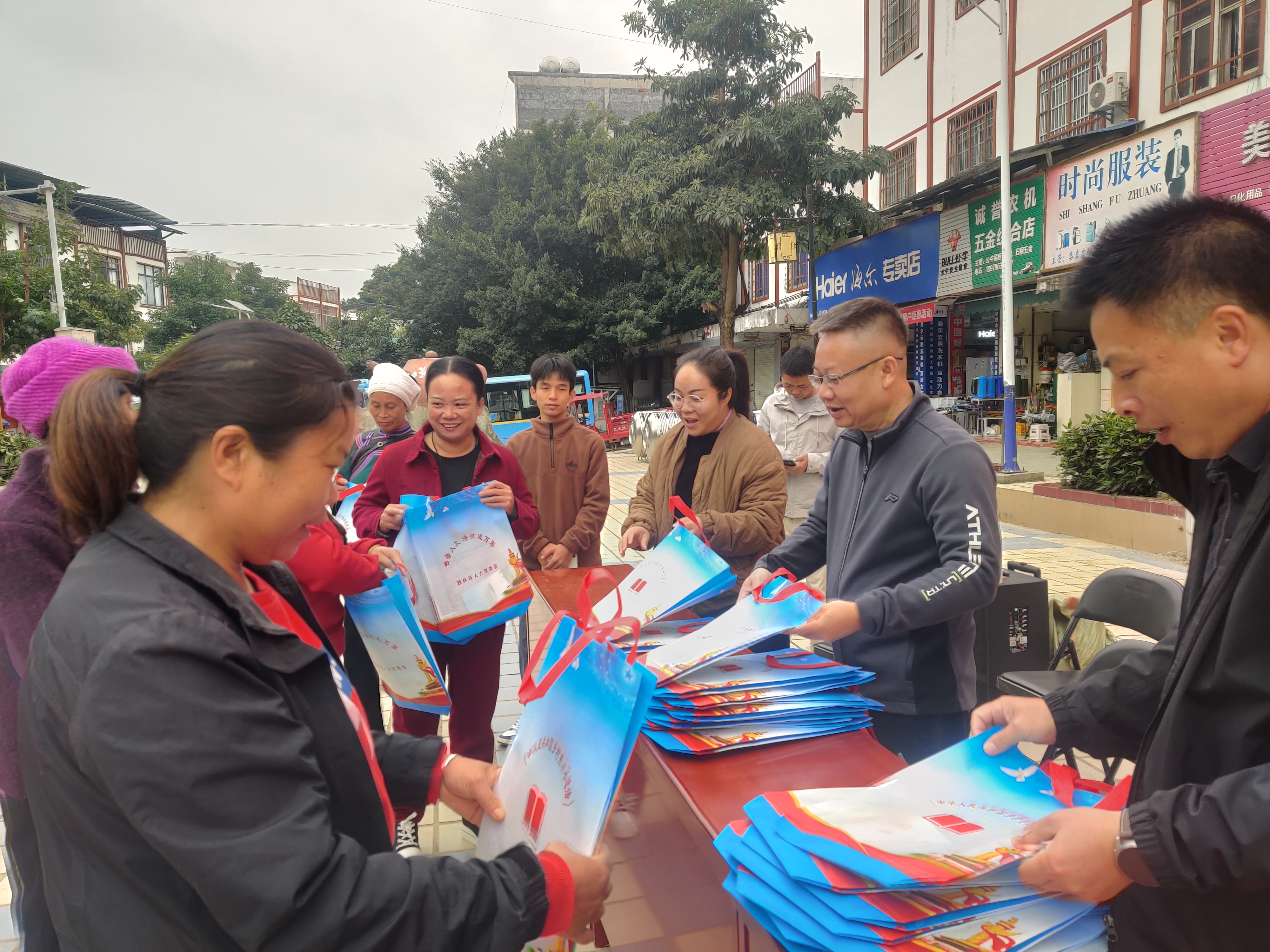 西林县人大常委会联合古障镇人大开展普法宣传活动